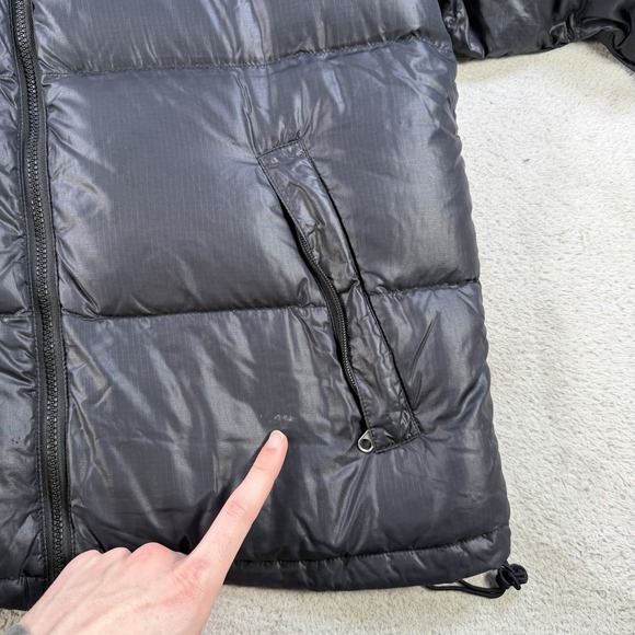 The North Face Jacket Mens Large Black 1996 Nuptse Retro 700 Down Puffer Hooded - Picture 6 of 13